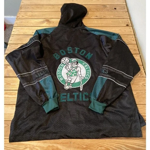 Vintage Hooded Boston Celtics Jacket Size 2XL Men’s Black Full Zip Jerseys